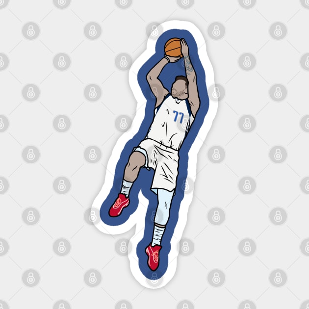 Luka Doncic Fadeaway 2 Sticker by rattraptees